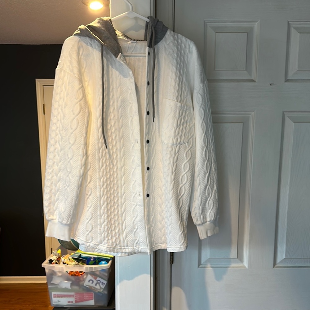 White Quilted Hoodie Jacket